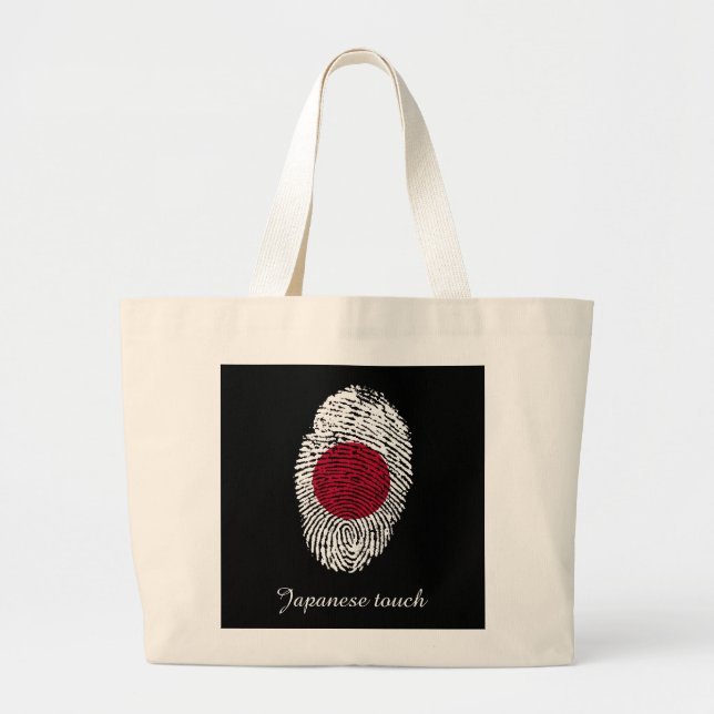 Grand Tote Bag Drapeau tactile japonais (Devant)