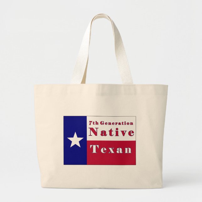 Grand Tote Bag Drapeau texan natif de 7e génération (Devant)