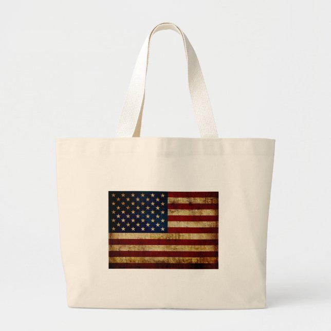 Grand Tote Bag Drapeau USA / Grunged (Devant)