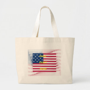 Grand Tote Bag Drapeau USA "Home Sweet Home" Art Imprimer