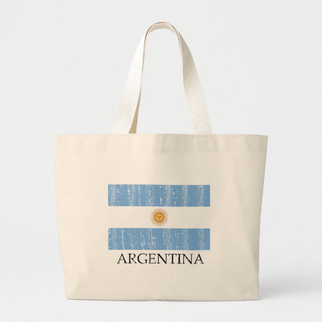 Grand Tote Bag Drapeau vintage de l'Argentine (Devant)