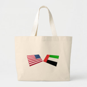 Grand Tote Bag Drapeaux des USA et des Emirats Arabes Unis