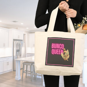 Grand Tote Bag Drôle Bunco Queen Vintage