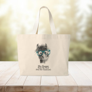 Grand Tote Bag Drôle Cheval Enseignants Cadeau