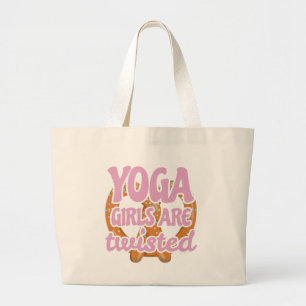 Grand Tote Bag Drôle Citation Yoga Cadeau Yoga Les filles sont Tw