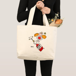 Grand Tote Bag Drôle du Beaujolais Vin et dessin animé de clown