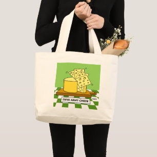Grand Tote Bag Drôle Fromage de l'armée suisse Cartoon Art humori