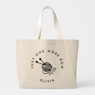 Grand Tote Bag Drôle KnittingJust One More Row Personnalisé