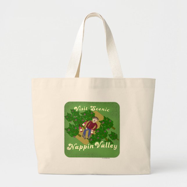 Grand Tote Bag Drôle Nappin Valley Cher Voyage Slogan (Devant)