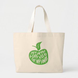 Grand Tote Bag Drôle Nurse Praticien Humoriste Pomme A Day