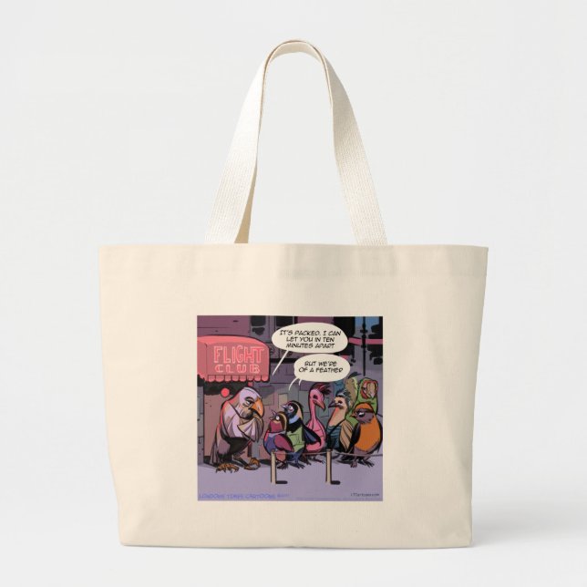 Grand Tote Bag Drôles d'oiseaux de même plumage (Devant)