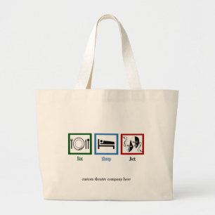Grand Tote Bag Eat Sleep Act Drôle Acteur