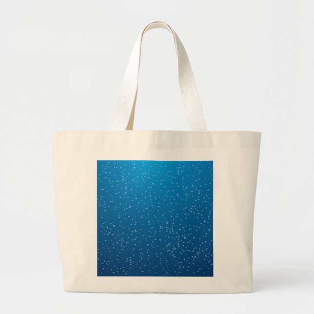 Grand Tote Bag Eau bleue profonde et bulles TIny (Devant)
