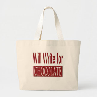 Grand Tote Bag Écrira pour le cadeau de chocolat pour des auteurs