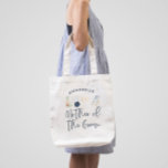 Grand Tote Bag Ecriture moderne poupée bleue mère du marié fourre<br><div class="desc">Marine bleu estivale girly moderne cocktail mariage bachelorette script mère du marié parti fourre-tout design.</div>