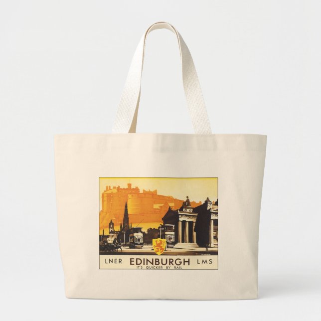 Grand Tote Bag Edimbourg via LNER Rail Poster (Devant)