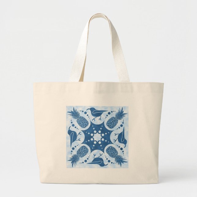 Grand Tote Bag Édredon d'ananas et de Hawaïen d'Iiwi (Devant)