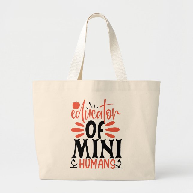 Grand Tote Bag Éducateur des Mini Humains (Devant)