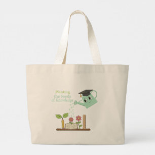 Grand Tote Bag Éducateur fantaisiste "Semer les graines du savoir