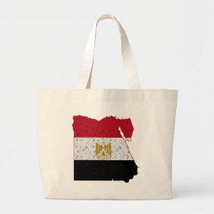 Grand Tote Bag Egypte Drapeau Carte Crackle