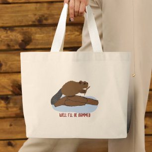 Grand Tote Bag Eh bien, je serai damnée conception Jeu de mots