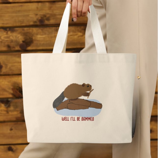 Grand Tote Bag Eh bien, je serai damnée conception | Jeu de mots  (Créateur téléchargé)