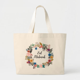 GRAND TOTE BAG EID MUBARAK FLORALE WREATH FOURRE-TOUT