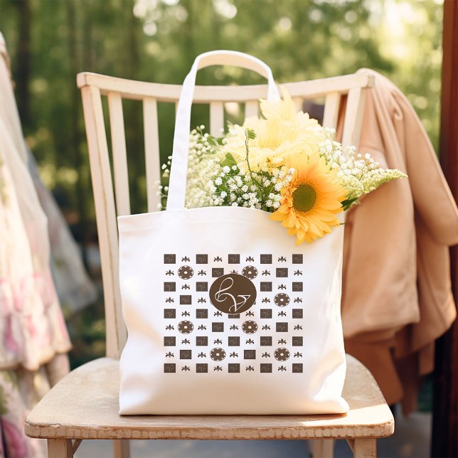 Grand Tote Bag Élégant À damiers Motif (Créateur téléchargé)