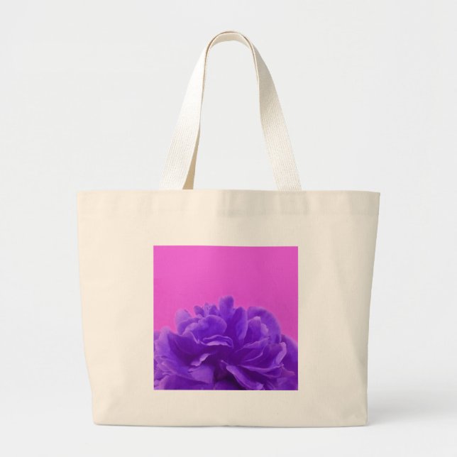Grand Tote Bag Elegant Purple Raspberry Floral (Devant)