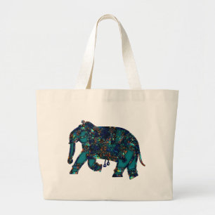 Grand Tote Bag Éléphant d'onyx