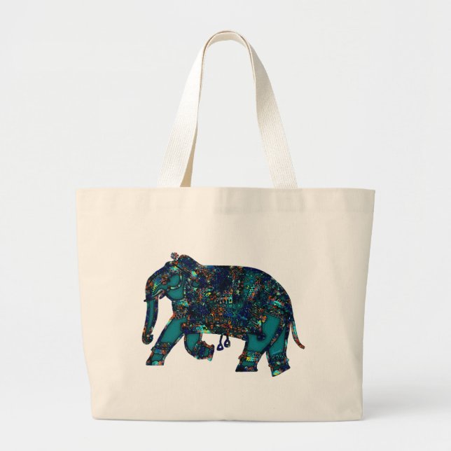 Grand Tote Bag Éléphant d'onyx (Devant)