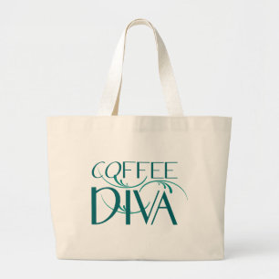 Grand Tote Bag Éléphant fourre-tout de diva de café
