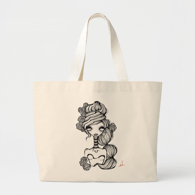 Grand Tote Bag Éléphant Fourre-tout de napperon (Devant)