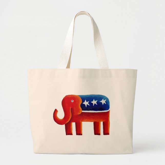 Grand Tote Bag Eléphant républicain (Devant)