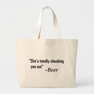 Grand Tote Bag "Elle vous regarde complètement" - Bière