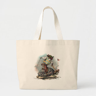 Grand Tote Bag Emballage de la tortue d'équitation de lapin