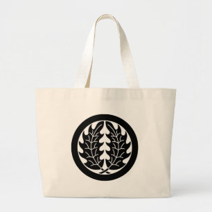 Grand Tote Bag Embrassement du feuille de houx en cercle