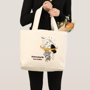 Grand Tote Bag Embrasser mon éclipse intérieure Art en ligne luna