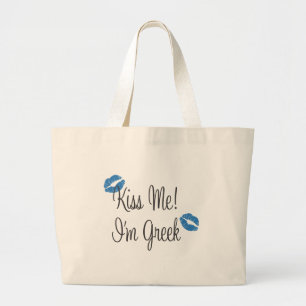 Grand Tote Bag Embrassez-moi ! Je suis grec