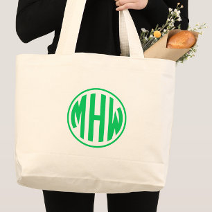 Grand Tote Bag Emerald 3 Initial dans un monogramme circulaire do