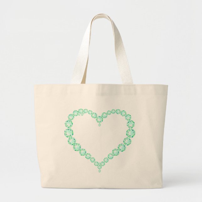 Grand Tote Bag Emerald Jewel Heart (Devant)