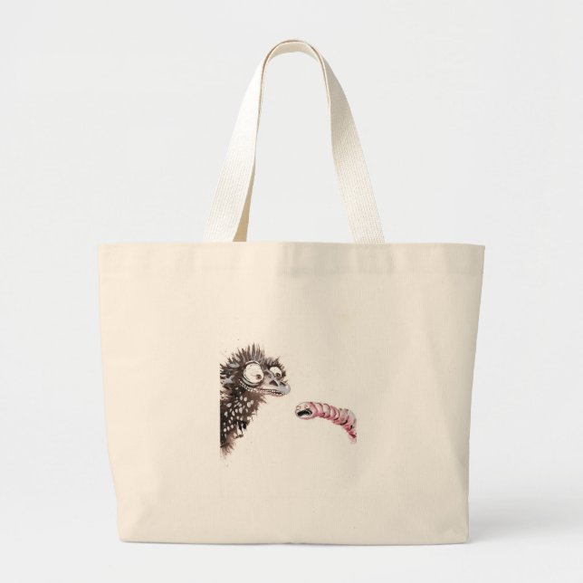 Grand Tote Bag Émeu et ver (Devant)