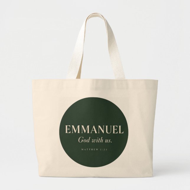 Grand Tote Bag EMMANUEL | Matthieu 1:23 | Noël  (Devant)