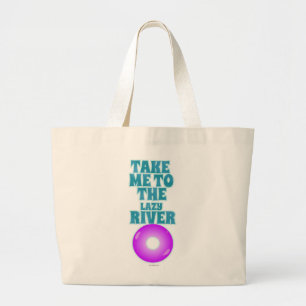 Grand Tote Bag Emmène-moi à la rivière paresseuse Vibes d'été épi