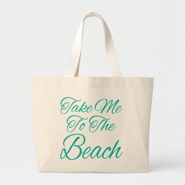 Grand Tote Bag Emmenez-Moi À La Plage (Devant)