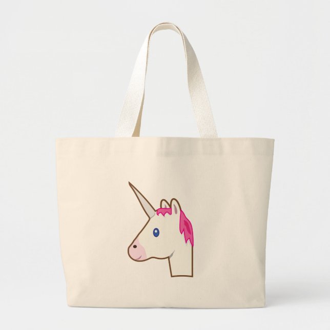 Grand Tote Bag Emoji de licorne (Devant)