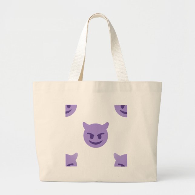 Grand Tote Bag emoji diable (Devant)