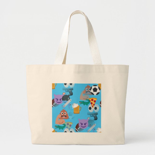 Grand Tote Bag emoji garçon (Devant)