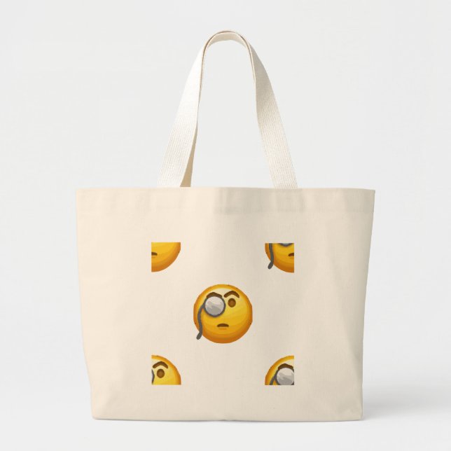 Grand Tote Bag emoji monocle (Devant)