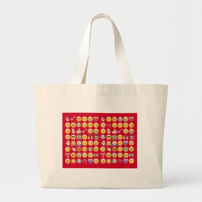 Grand Tote Bag emoji rouge (Devant)